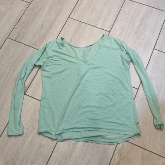 mint green long sleeve shirt